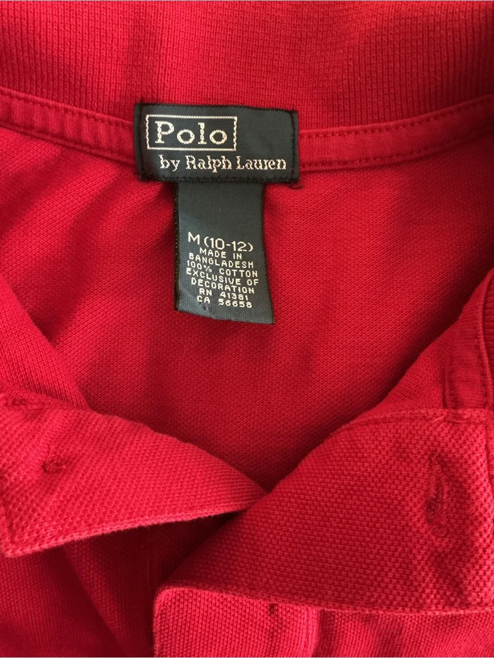 Ralph Lauren Red Polo Shirt with Contrast Label